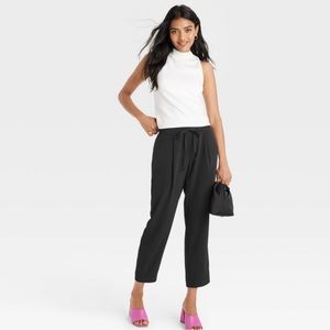 Women’s High-Rise Tapered Fluid Ankle Pull-On Pants - A New Day XS
